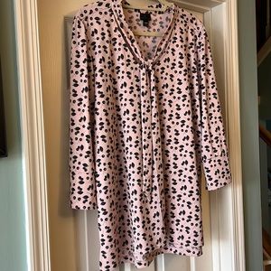 Nude Top with Black Cherries and Neck Tie